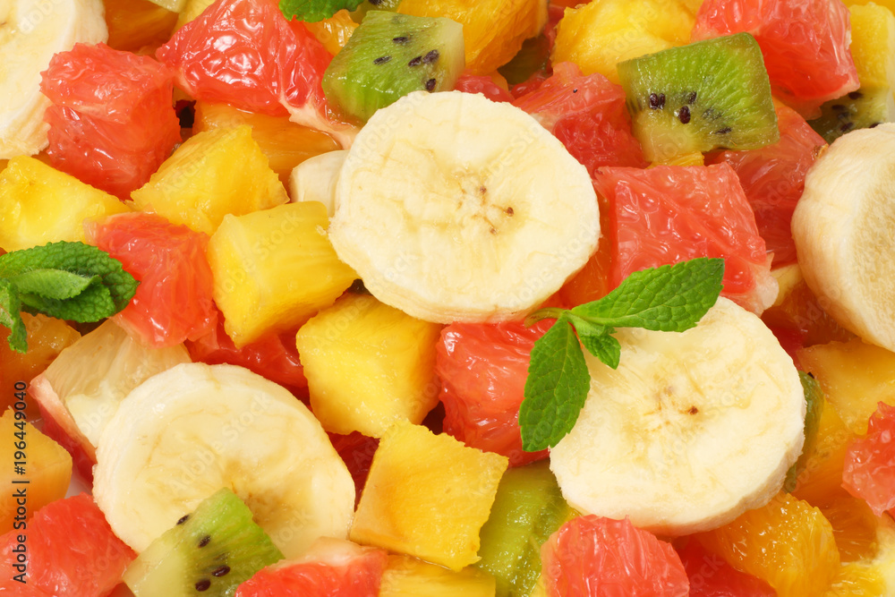 healthy citrus fruit salad background. top view healthy citrus fruit salad background. top view