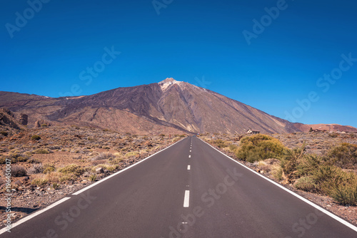 Road to Teide national park in Tenerife, Canary islands, Spain.