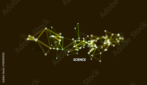 3d connection structure. Futuristic technology style. Vector illustration for science, chemistry or education.
