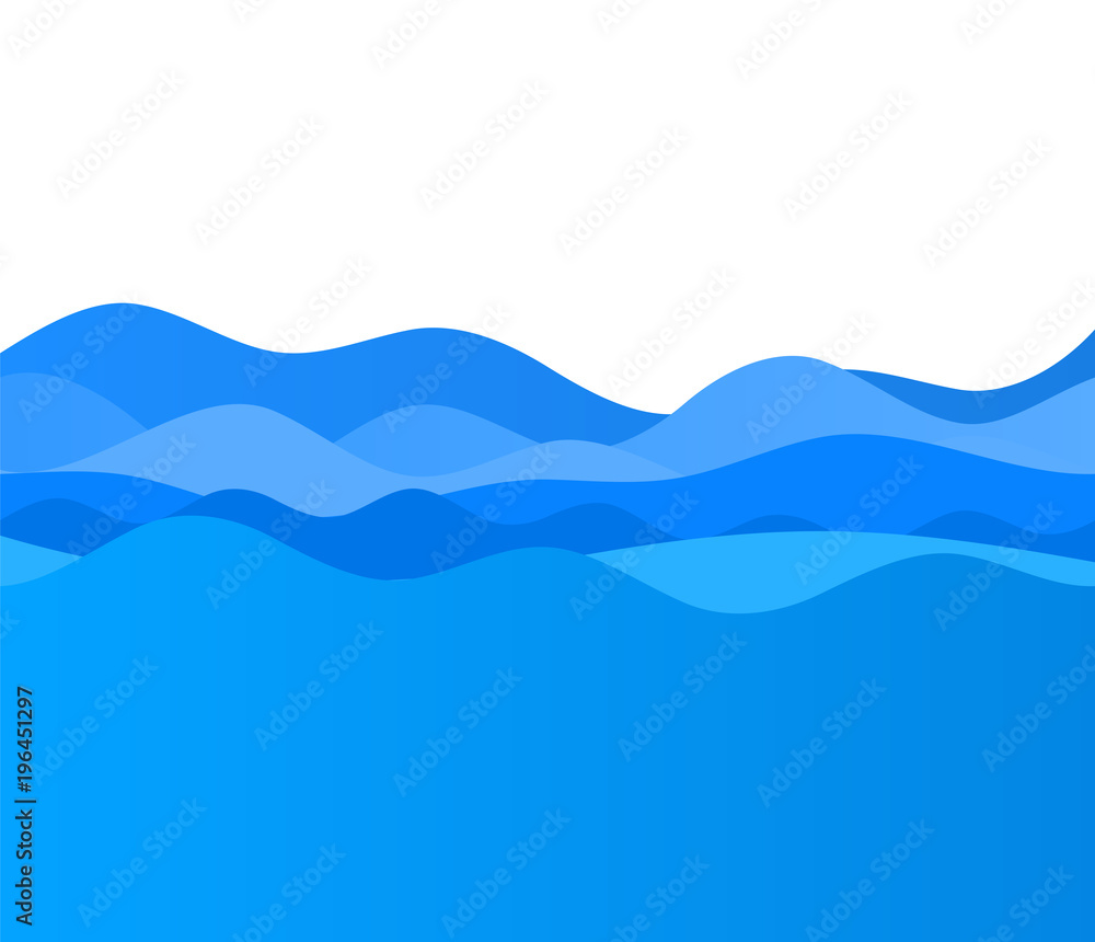 Wavy blue wave design elements background team sea ocean05