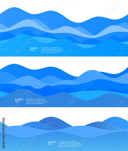 Wavy blue wave design elements background team sea ocean08