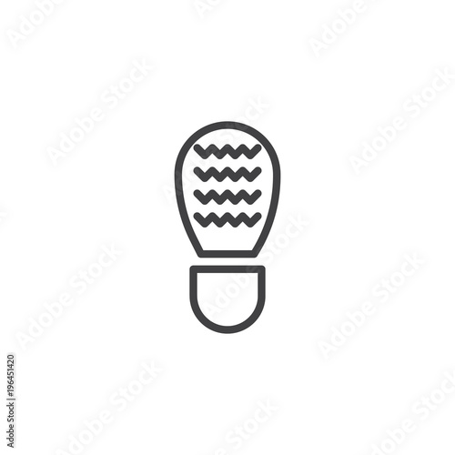 Shoes Footprint outline icon. linear style sign for mobile concept and web design. footwear print simple line vector icon. Symbol, logo illustration. Pixel perfect vector graphics
