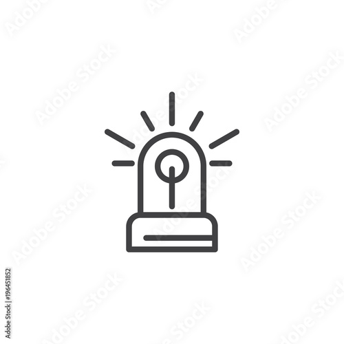 Flasher outline icon. linear style sign for mobile concept and web design. Siren light simple line vector icon. Symbol, logo illustration. Pixel perfect vector graphics