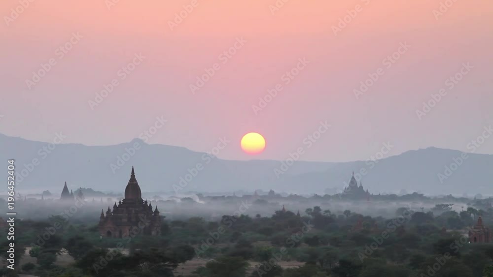 Beautiful sunset behind the temples of Pagan Bagan Burma Myanmar. Beautiful sunset behind the temples of Pagan Bagan Burma Myanmar.