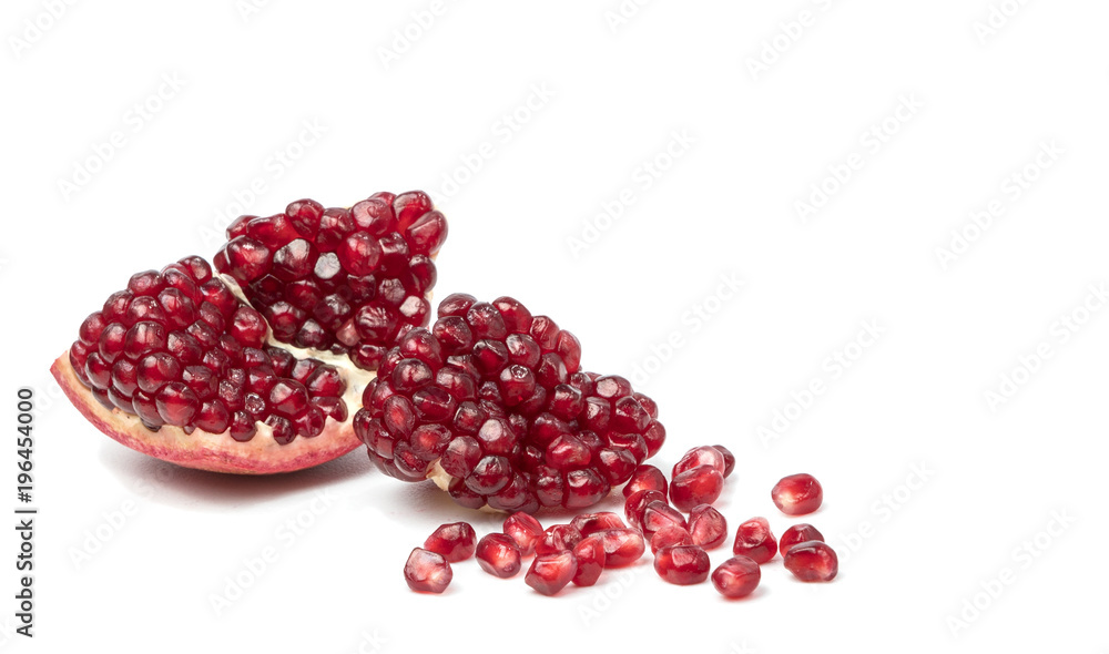 Juicy grain grenade on white background macro. Juicy grain grenade on white background macro.