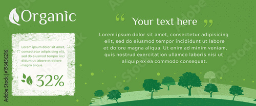 Web banner of Clean green environment with grunge style. Vector of nature, ecology, organic, environment banners