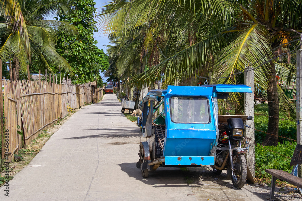 Obraz premium Tricycle on the Boracay island street, Philippines
