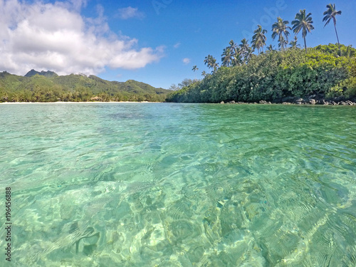 Rarotonga Island as view from Muri Lagoon in Rarotonga Cook Islands