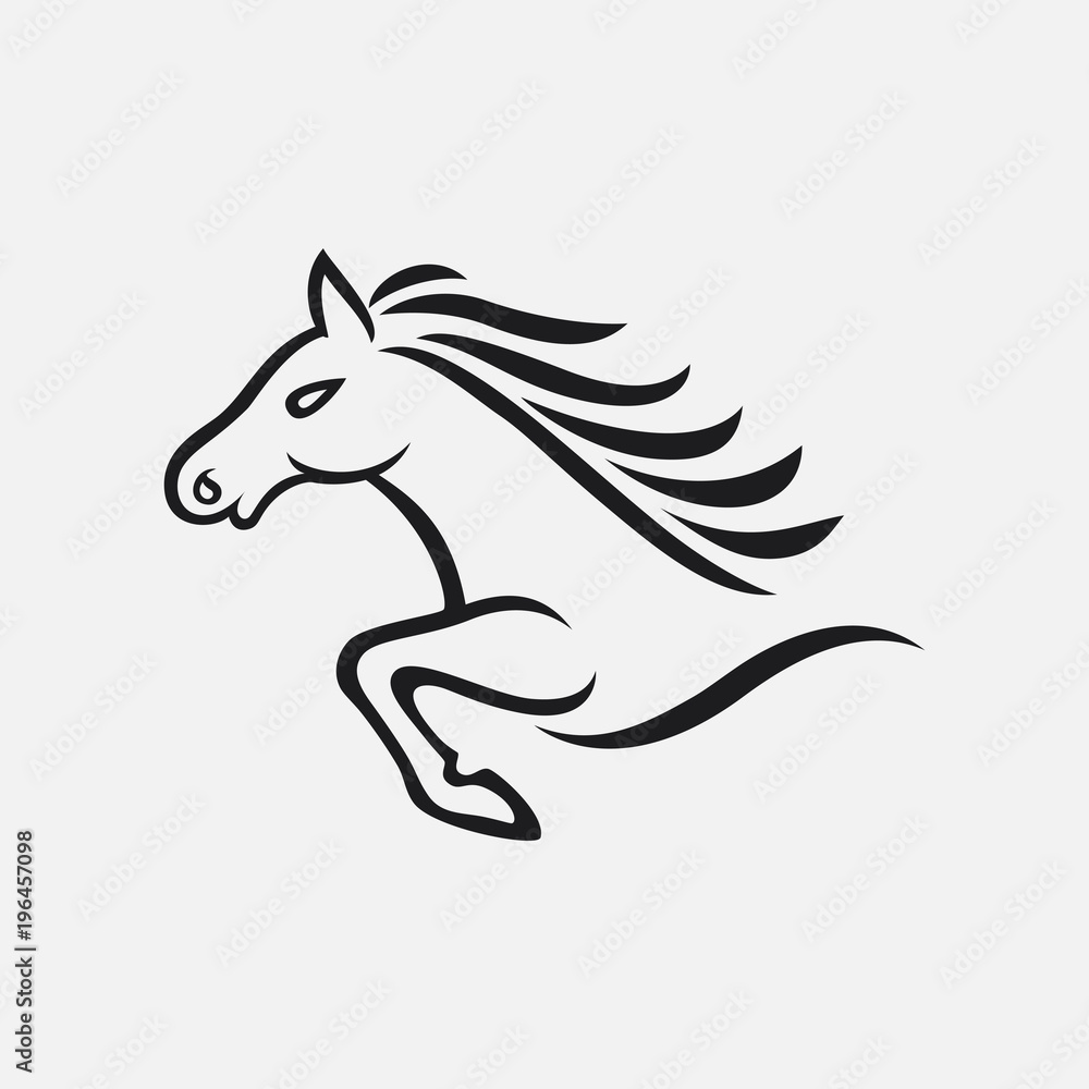 Mascot horse on white background