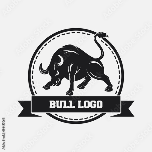 Black bull icon design template