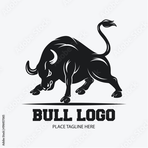 Bull icon design template on a white background