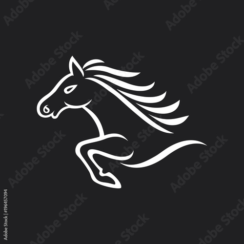 Mascot horse on black background  