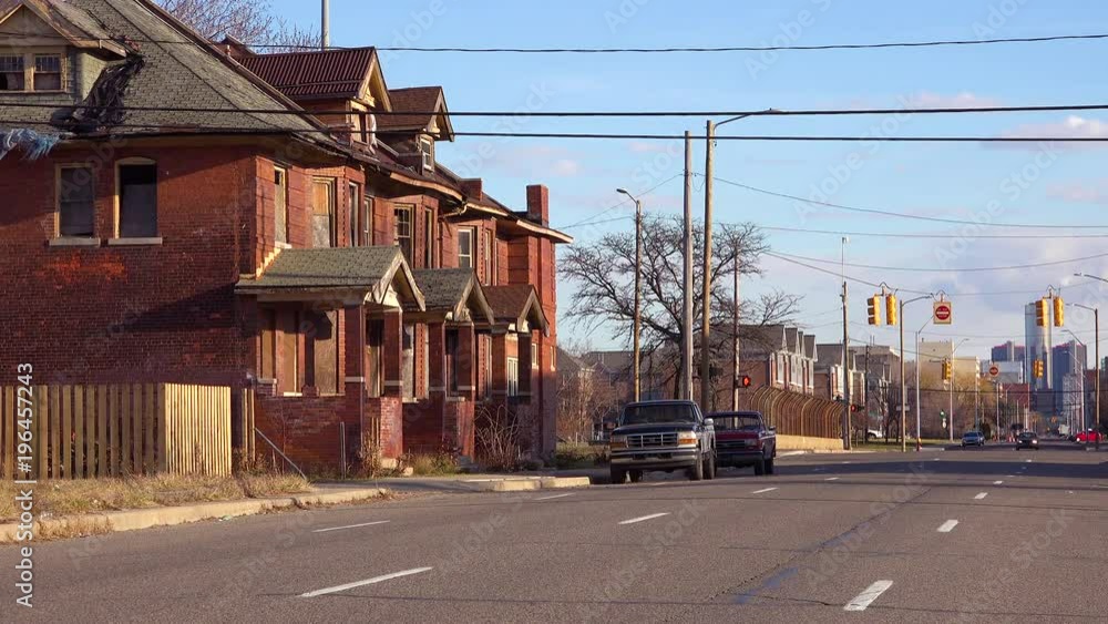 Old rundown neighborhood near Detroit Michigan. Old rundown neighborhood near Detroit Michigan.