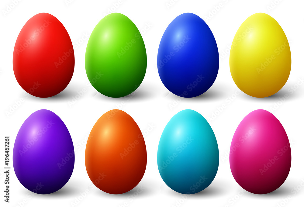 Collection of colorful eggs easter on a white background Collection of colorful eggs easter on a white background
