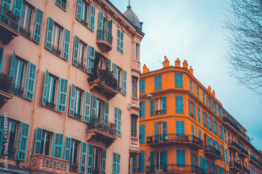 Fototapeta premium two residential real estate houses in the winter