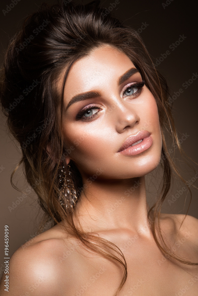 Beautiful woman with professional make up and hairstyle Beautiful woman with professional make up and hairstyle