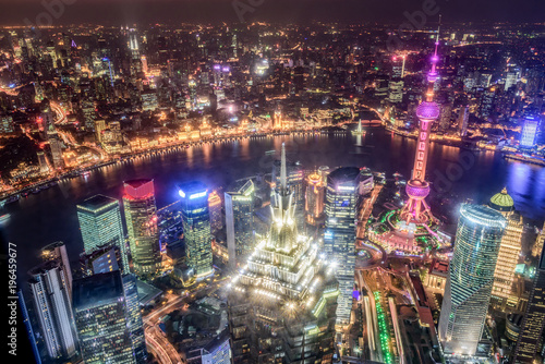 The night view of Shanghai City, China