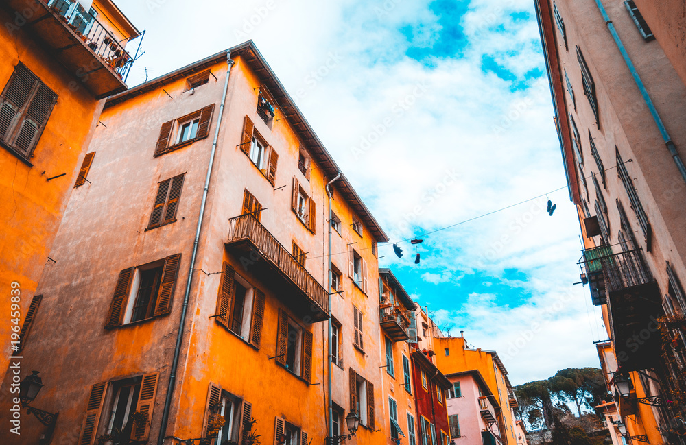 Obraz premium some ancient houses with orange facades