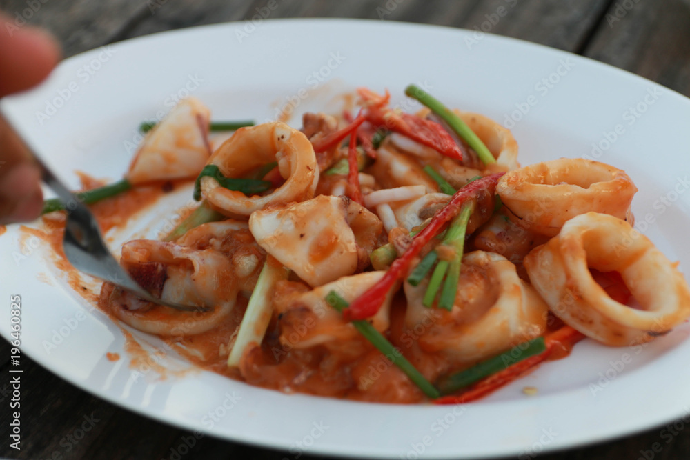 Fried Squid with Salted Egg