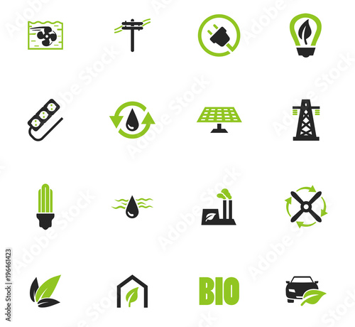 Alternative energy icons set