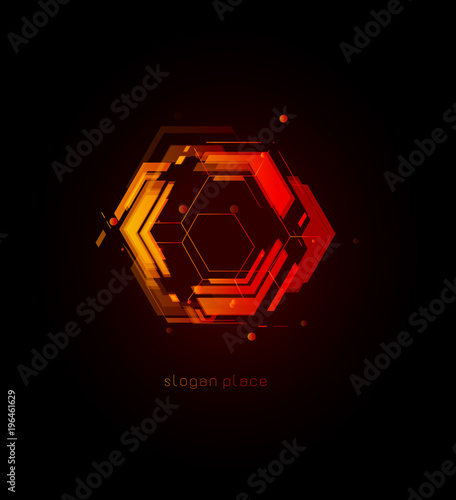 Learning machine abstract vector illustration, artificial intelligence futuristic isolated logo concept. Neural network graphical element of design. Auto learning system.