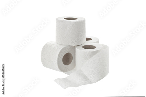 toilet paper on white background isolated