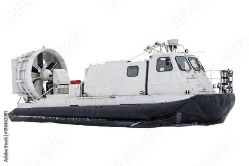 Boat hovercraft transport on white background isolated.