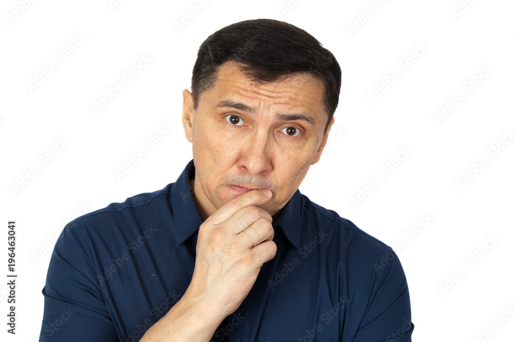 Pensive young man. Concept emotion thoughtfulness Pensive young man. Concept emotion thoughtfulness