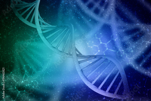 3d render of dna structure, abstract background