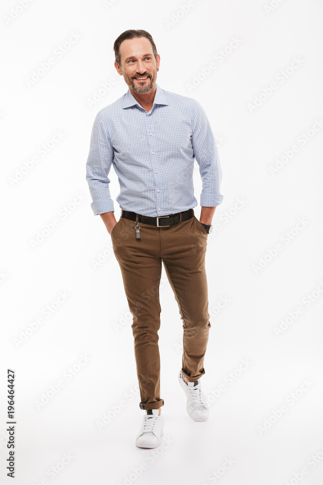 Fototapeta premium Full length portrait of a happy mature man