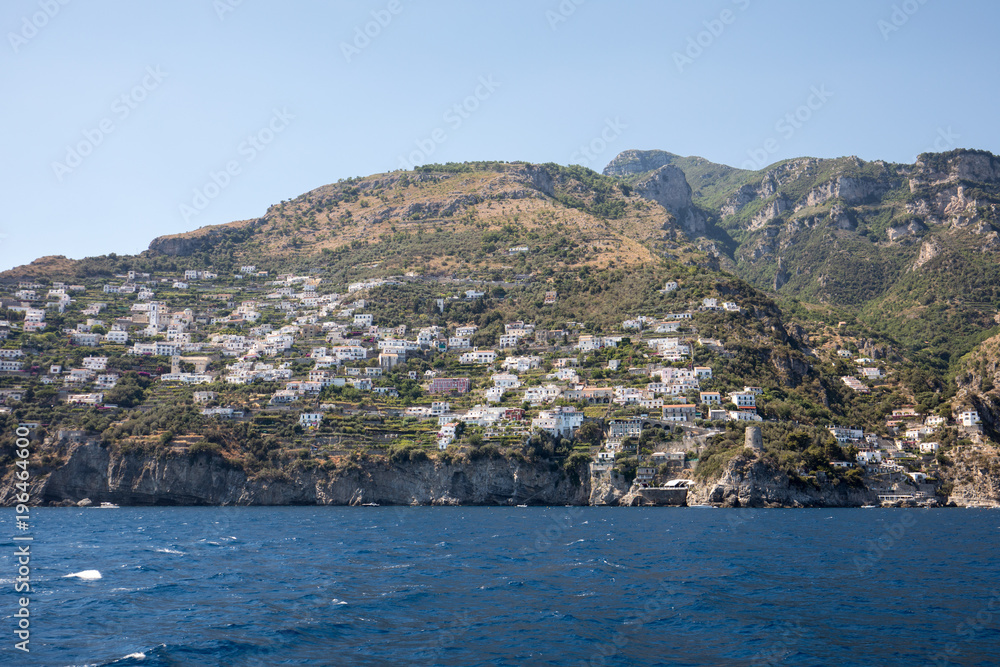 Exclusive villas and apartments on the rocky coast of Amalfi. Campania. Italy