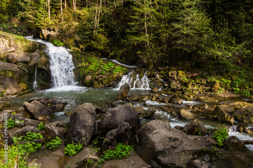 Waterfall Kameneckkiy in the Carpathian mountains  Ukraine