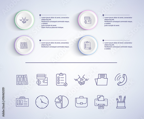 Infographic with Text, Icons Vector Illustration