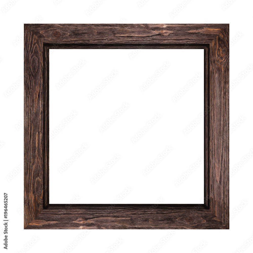wide dark brown wooden frame for pictures and photos isolated on white background wide dark brown wooden frame for pictures and photos isolated on white background