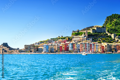 View of town Portovenere from sea  Italy