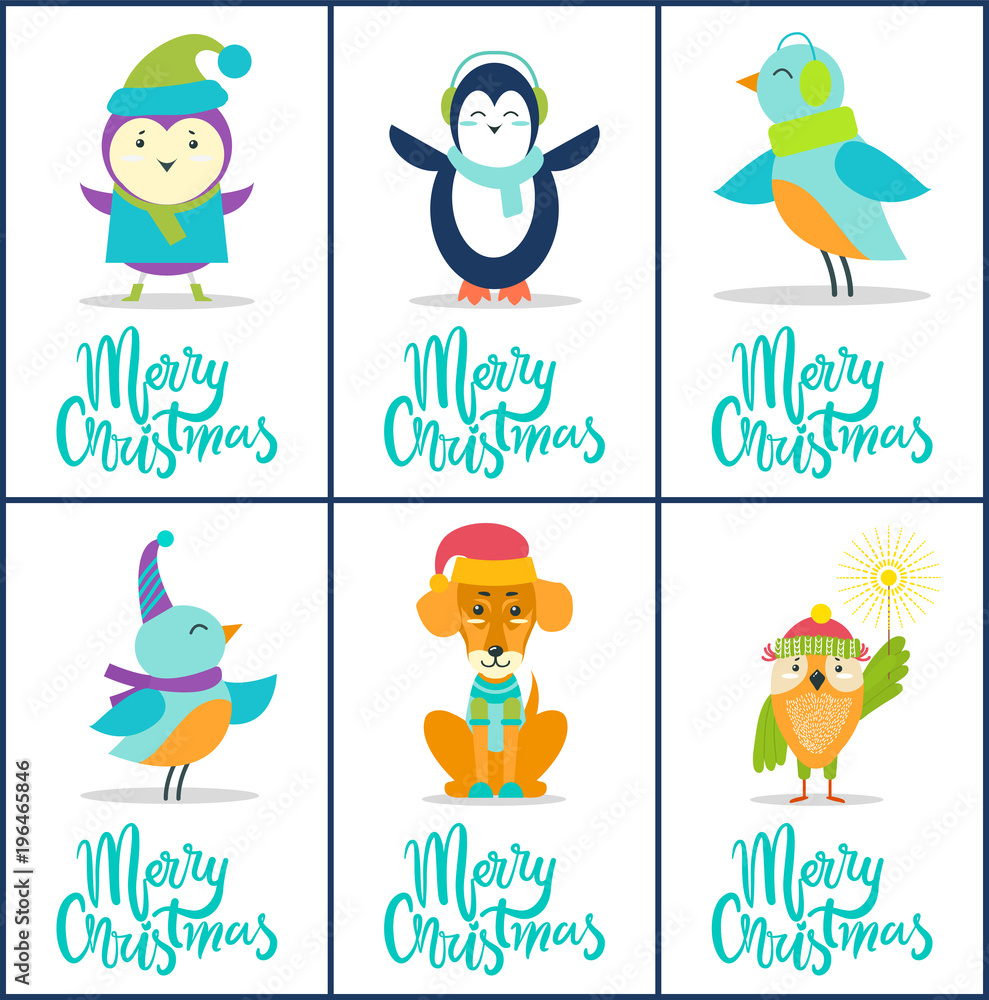 Fototapeta premium Merry Christmas Images on Vector Illustration