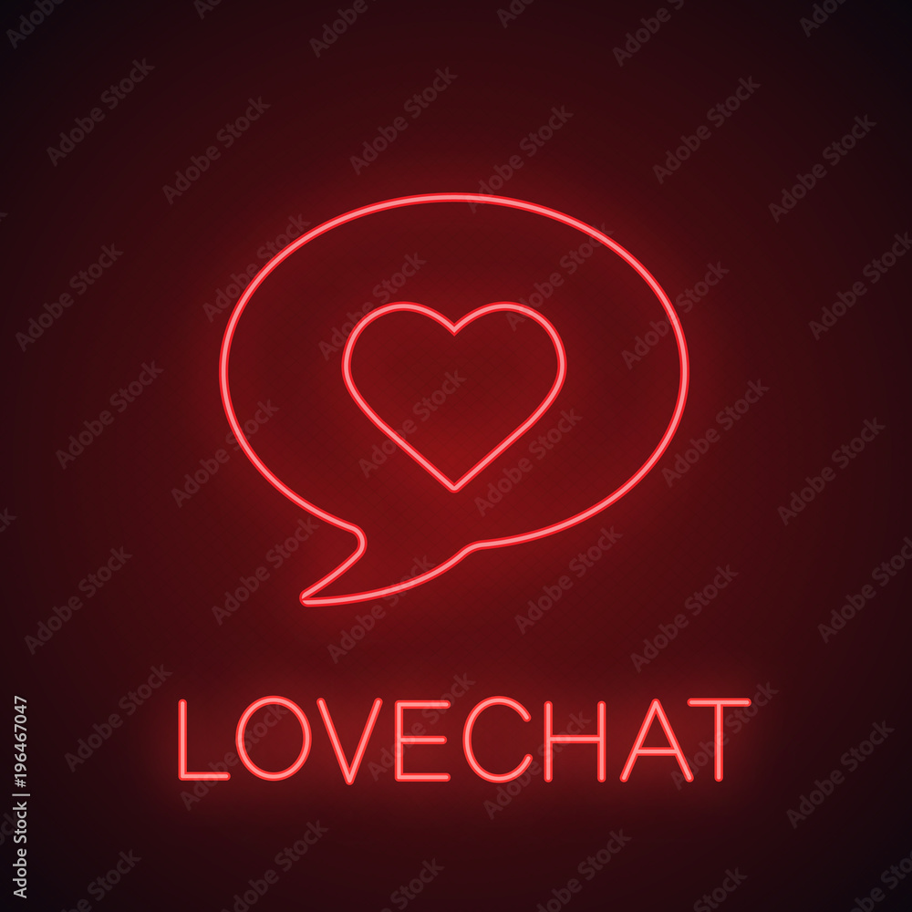 Romantic conversation neon light icon Romantic conversation neon light icon