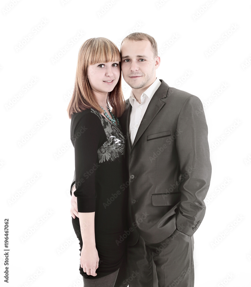 portrait of a beautiful young couple.isolated on white portrait of a beautiful young couple.isolated on white