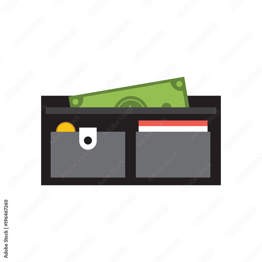 Obraz premium WALLET FLAT ICON