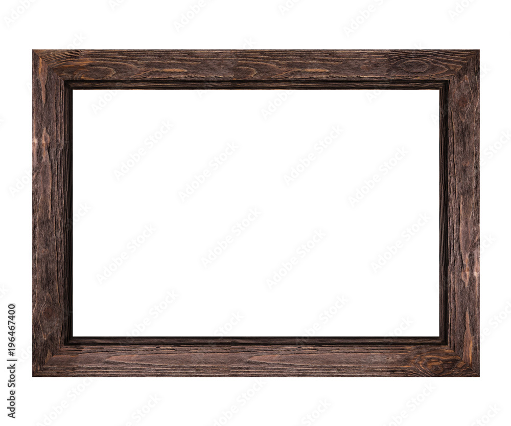 wide brown wooden frame for pictures and photos isolated on white background wide brown wooden frame for pictures and photos isolated on white background