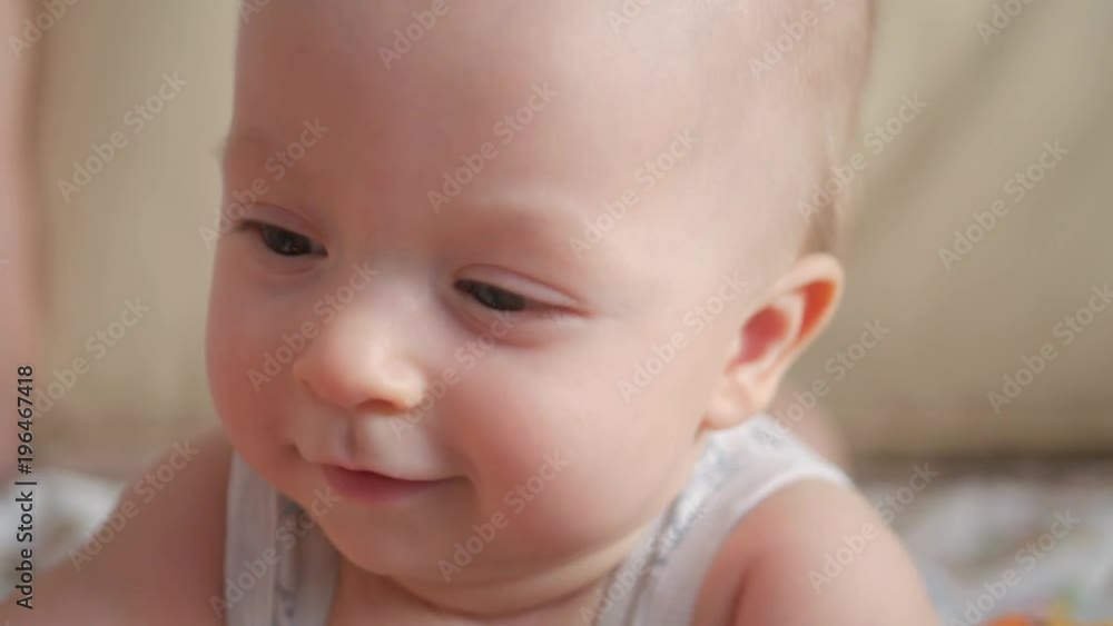 portrait of a charming baby sofa at home portrait of a charming baby sofa at home
