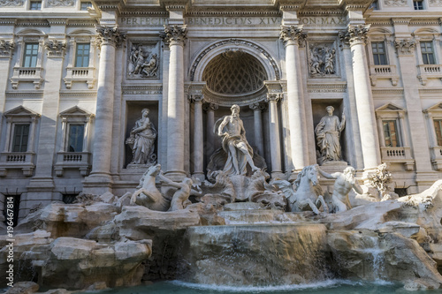 Fountain di Trevi in Rome, Italy. Architectural detail of famous restored Fountain di Trevi ( Fontana di Trevi ).