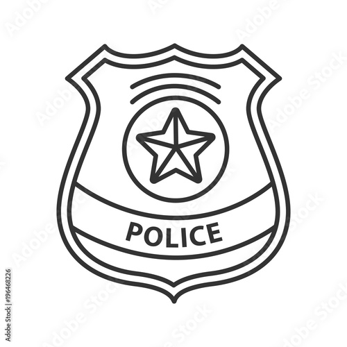 Police detective badge linear icon
