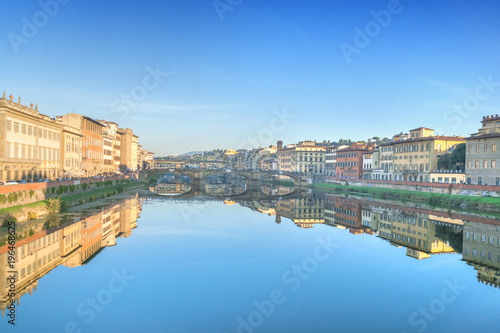 Scenic view of the Florence or Firenze city on the Arno River  Italy  Toscana