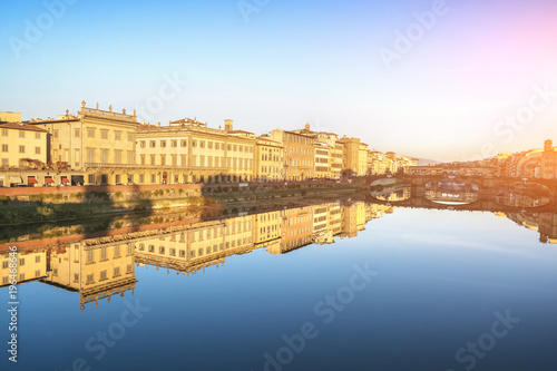 Panoramic view of the Florence or Firenze - an Italian city on the Arno River