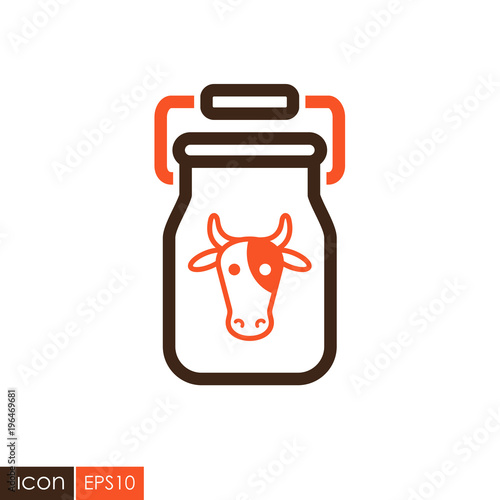 Can container for milk vector icon