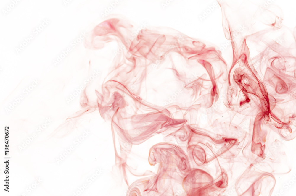 Fototapeta premium Red smoke on white background