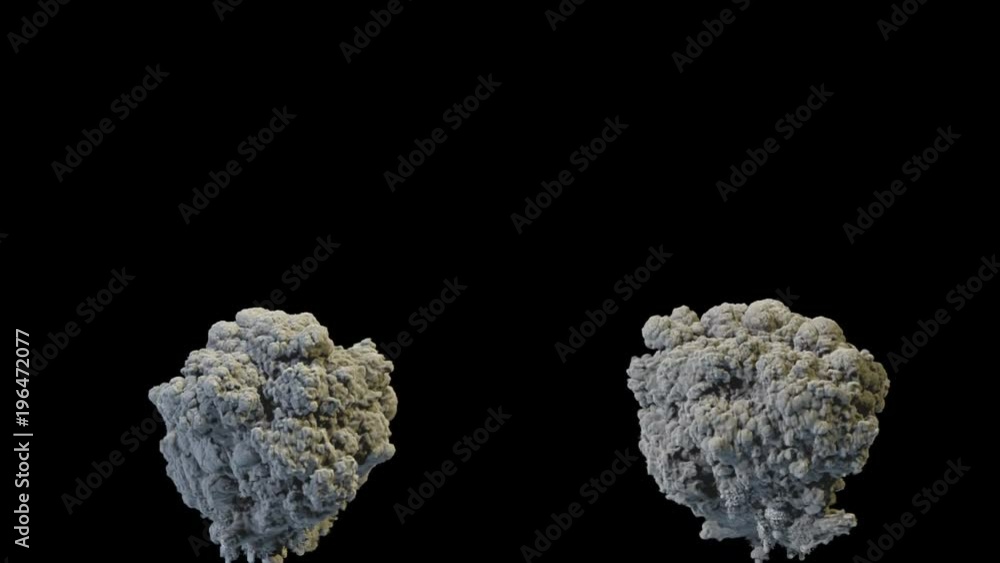 Volcano eruption, dense gray smoke, with alpha mask Volcano eruption, dense gray smoke, with alpha mask