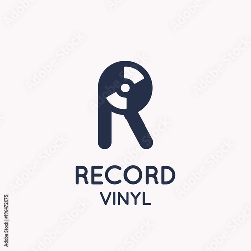 Free Download Logo of the Vinyl record. Letter R. Vector illustration - GFXLoad