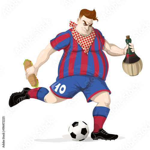 Soccer player with food